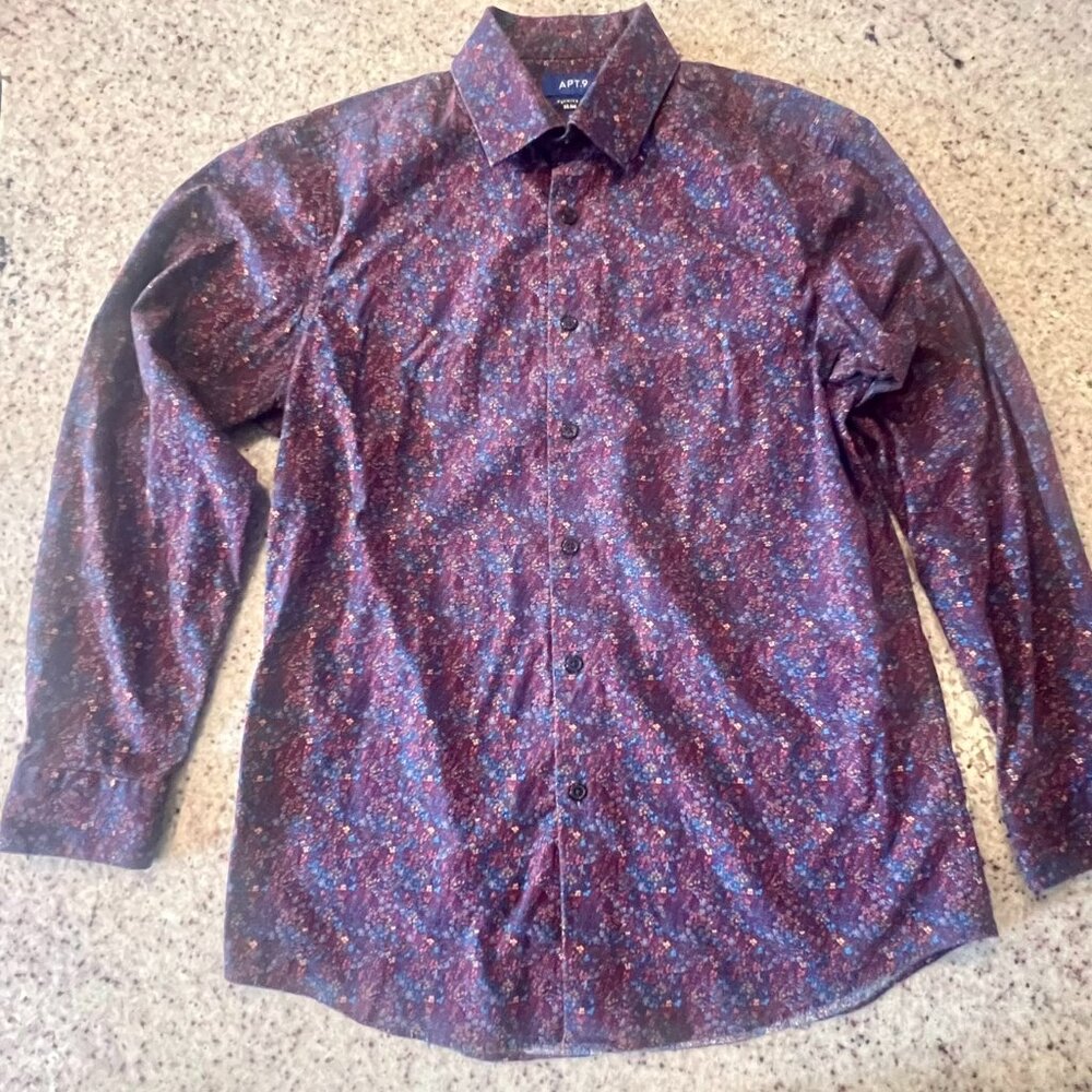 Apt 9 - Premier Flex Stretch - Slim Fit - Floral - Button-Down Shirt